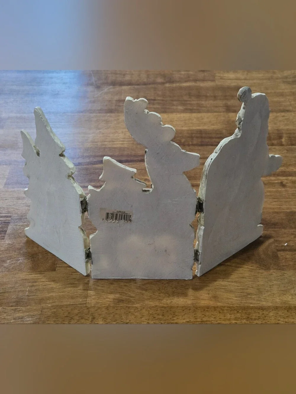 Rustic White Santa, Reindeer & Tree Holiday Figurine Set